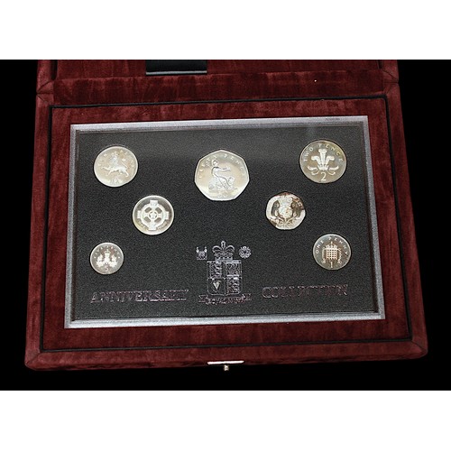 820 - The 1996 United Kingdom Silver Anniversary Collection, 7-coins, and The UK Celebration Set 2010, of ... 