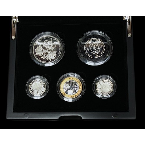 820 - The 1996 United Kingdom Silver Anniversary Collection, 7-coins, and The UK Celebration Set 2010, of ... 