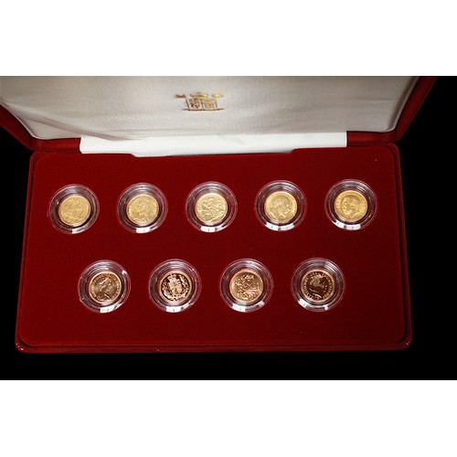 803 - A Royal Mint Definitive Queen Victoria - Queen Elizabeth II half-Sovereign collection, comprising ni... 