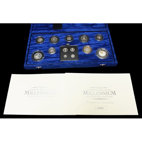 814 - The United Kingdom Millennium Silver Collection, 2000, 13-Coins including Maundy Set, in plastic cap... 