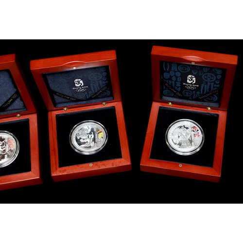 822 - Four Official Commemorative Silver Coins for the Games of the XXIX Olympiad, each Proof Struck, 40mm... 