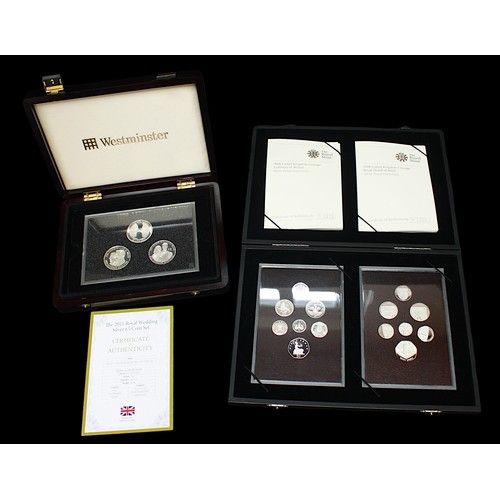 828 - Two Royal Mint cased sets, ‘The 2011 Royal Wedding Silver £5 Coin Set’ and the ‘2008 United Kingdom ... 