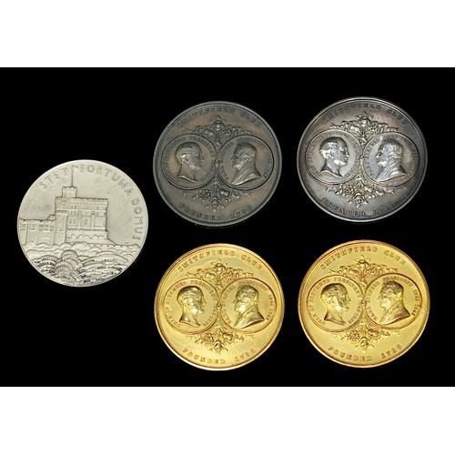 836 - Four various medallions, two white metal and two yellow metal examples, Smithfield Club (Est. 1798),... 