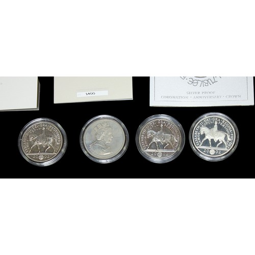 813 - A collection of assorted silver proof commemorative coins including a 2017 Platinum Wedding Annivers... 