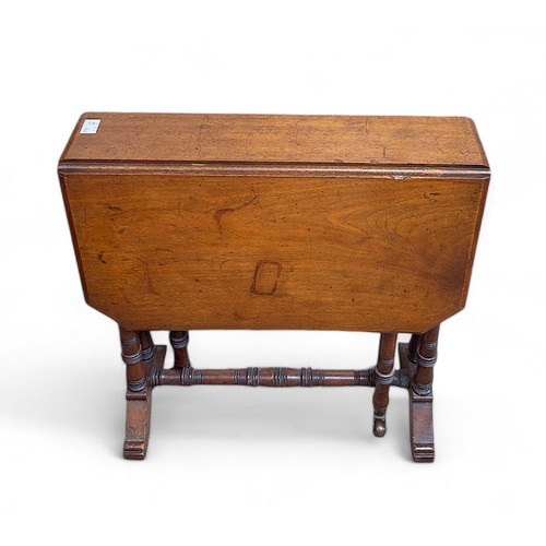 187 - Two various late 19th Century mahogany Sutherland tables, turned supports and stretchers, together w... 