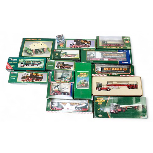 514 - Twelve various boxed Corgi ‘Eddie Stobart’ die-cast scale model trucks, including CC12802 Scania T-C... 