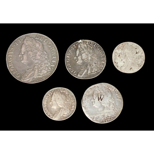 844 - George II (1727-1760) - A half crown, Lima, 1746, old laureate and draped bust left, Lima below, rev... 