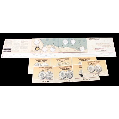 867 - A 2019 Bradford Exchange D-Day Normandy Landings 75th Anniversary coin set, including one 9ct gold p... 