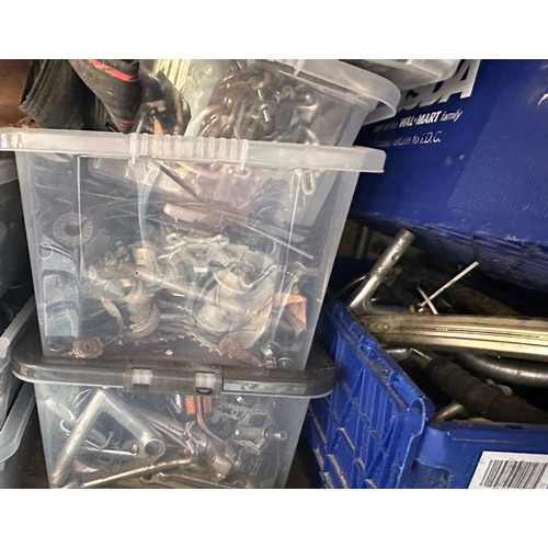 250 - A large collection of push bike spare parts, to include bike pedals and handlebars (Approximately 12... 