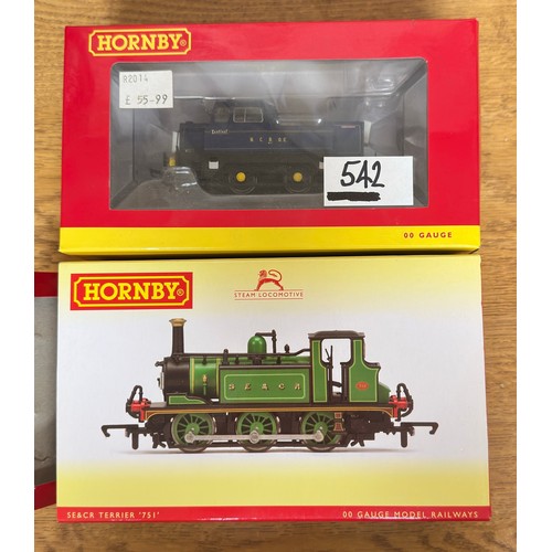 542 - Two boxed Hornby ‘OO’ gauge locomotives, comprising R3178 Class 4wDM 0-4-0 Sentinel shunter, NCB blu... 