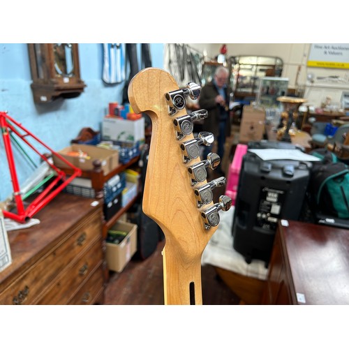 313 - Five various electric guitars in traditional Fender-style body shapes, to include a Fender Squier Af... 