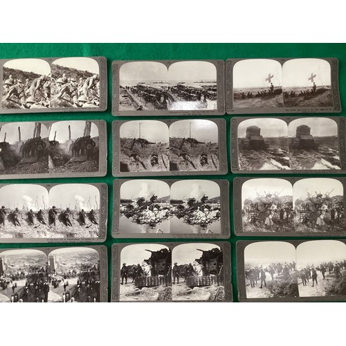 4 - A collection of 101x stereoscopic cards (48 of which are photographed) from World War One published ... 