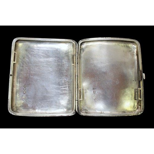 6 - A silver cigarette case by Sampson Mordan & Co. Engraved to front ‘RMS Homeric’, a White Star Line s... 