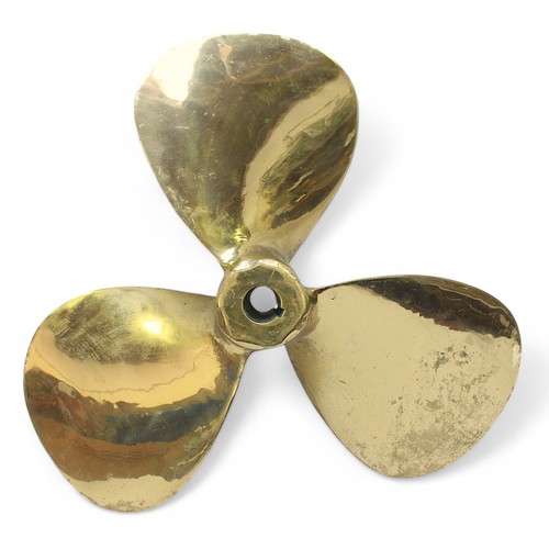 22 - A lagre brass ship's three-blade propellor, 56cm diameter.