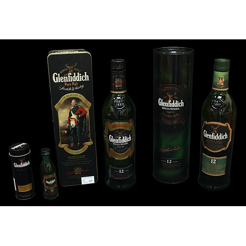 230 - Glenfiddich, three boxed bottles of Scotch Whisky, comprising Clans of The Highlands of Scotland ‘Cl... 