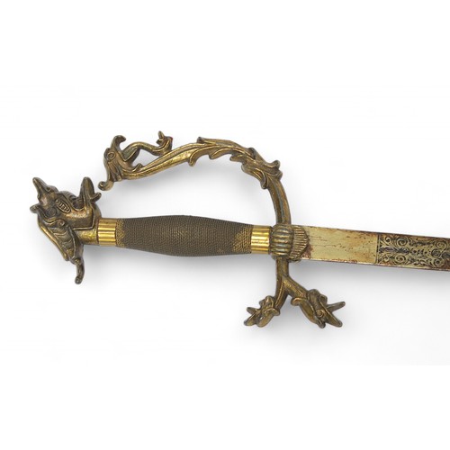 105 - Two various laquered gilt-metal decorative swords in the European Renaissance 'style,' each measurin... 