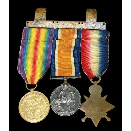 156 - A WWI medal trio comprising 1914-15 Star, Great War Medal and Victory Medal named to PO 16523 Bugler... 