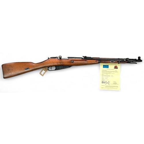 115 - A Russian Mosin Nagant M44 7.62mm calibre Bolt Action Carbine Rifle, with 20” barrel and full beechw... 