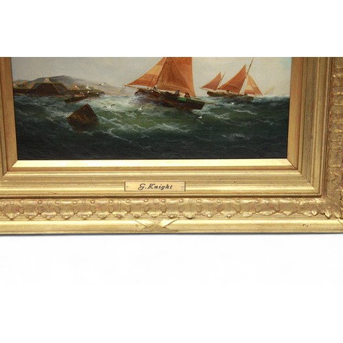 178 - George Knight (1851-1922) British, A pair of marine scenes with gaff-rigged fishing cutters and othe... 