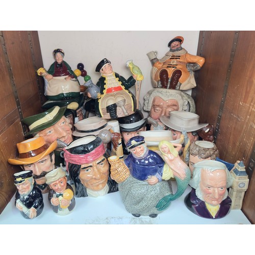 285 - Four Royal Doulton Character Teapots, comprising D6818 Old Salt, D6853 Long John Silver, D6854 Falst... 