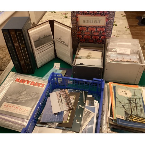 2 - 4 albums and two boxes with professional and amateur photos of Royal Navy ships, a modern album of p... 