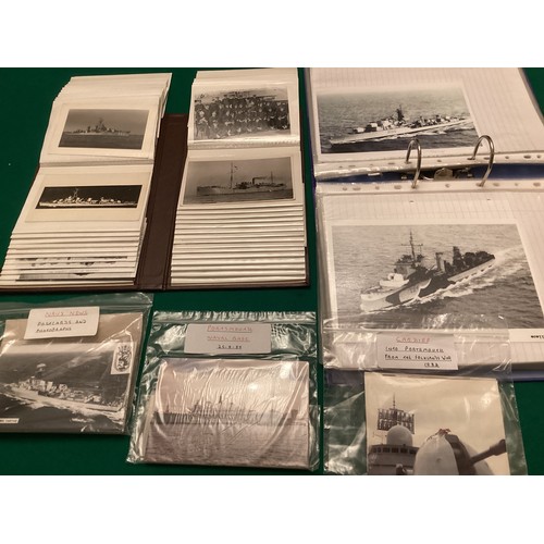 2 - 4 albums and two boxes with professional and amateur photos of Royal Navy ships, a modern album of p... 