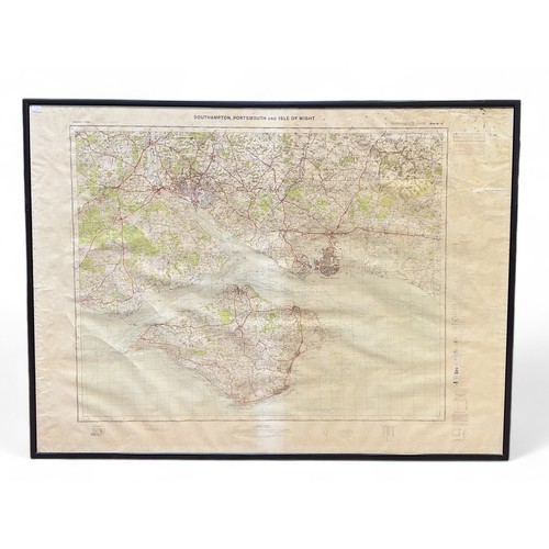 57 - A large German WWII 1:50,000 scale map of Southampton, Portsmouth, Isle of Wight and the surrounding... 