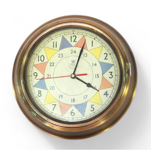 80 - A reproduction WWII RAF Sector clock, with quartz movement, 30cm diameter.