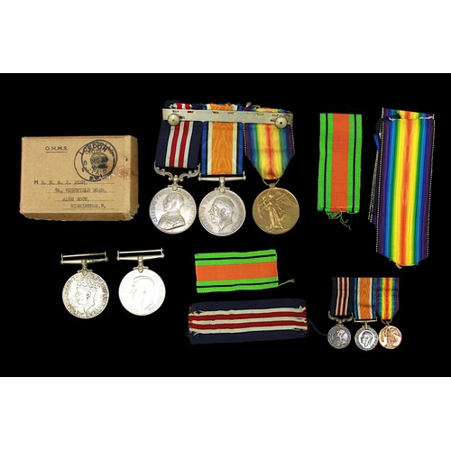 164 - A WWI and WWII group of five medals to 291981 SJT Herbert George Stanley Reed of The Royal Garrison ... 