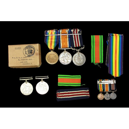 164 - A WWI and WWII group of five medals to 291981 SJT Herbert George Stanley Reed of The Royal Garrison ... 