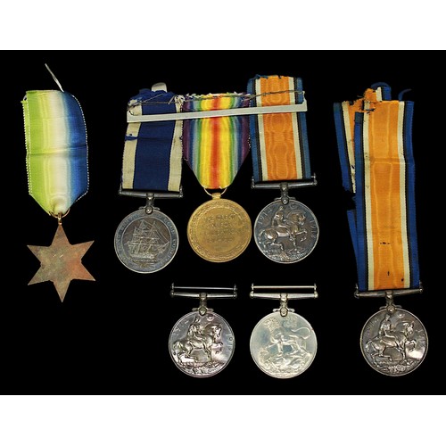 161 - A WW1 family medal group comprising Great War Medal, Victory Medal and Long Service Good Conduct Med... 