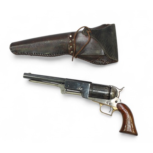 143 - A Samuel Colt 8mm blank firing 1847 patent Revolver, blackened frame and magazine, with brass trigge... 