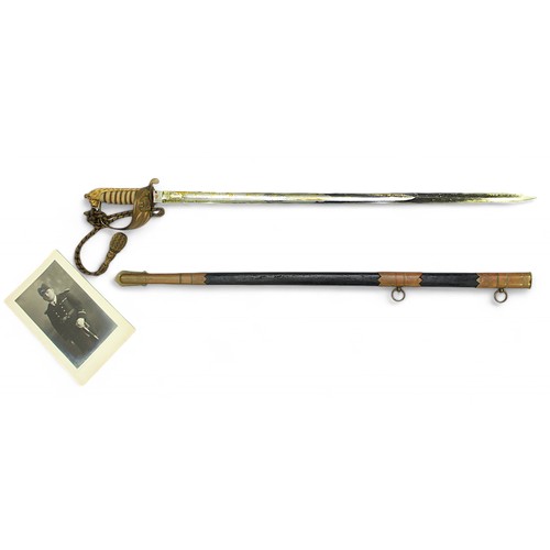 129 - A George V Royal Naval Officer's dress sword, by Pote & Son of Devonport, with 31.5