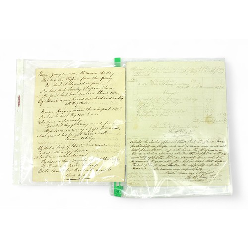 92 - Three various handwritten letters of Naval Interest, comprising Letter 1. Duckworth, Sir John Thomas... 