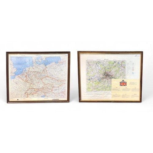 87 - A framed Cold War Military Issue Escape Map, c.1953, first edition GSGS, printed silk with Germany t... 