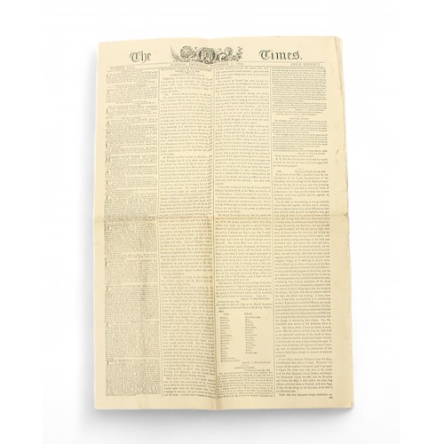 79 - A 'copy' of The Times Newspaper dated November 7th, 1805, detailing the Battle of Trafalgar, printed... 