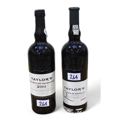 264 - Two bottles of Taylor’s Vintage Port, comprising one bottle of Taylor’s 1996 Quinta De Vargellas Vin... 