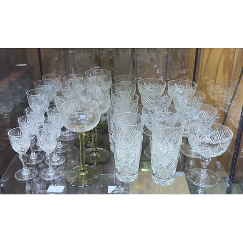 6 - Twenty-eight items of Webb Crystal cut glass stemware and matching tumblers etc