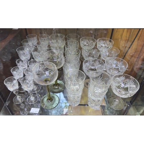 6 - Twenty-eight items of Webb Crystal cut glass stemware and matching tumblers etc