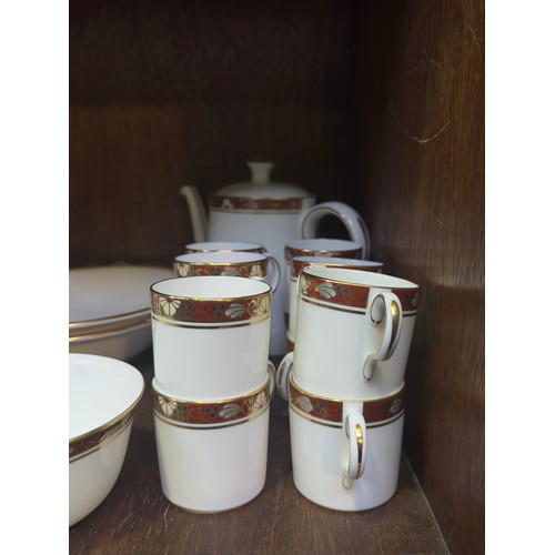 11 - A Royal Crown Derby ‘Cloisonné’ pattern part tea and dinner service, twelve place setting, comprisin... 