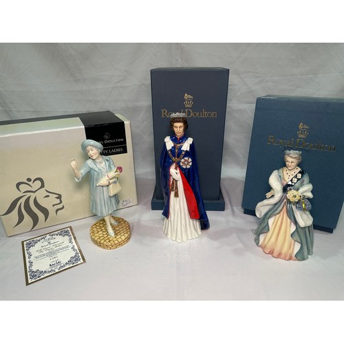 20 - Three Royal Doulton figures, ‘To Celebrate the 30th Anniversary of the Coronation of Her Majesty Que... 