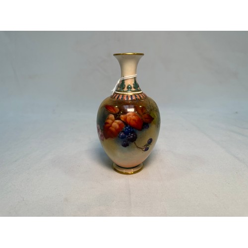 34 - Six assorted early 20th Century Royal Worcester bud vases, predominantly of ovoid form, hand-painted... 