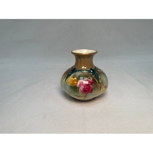 36 - Five assorted early 20th Century Royal Worcester vases, decorated with enamels and hand-painted in t... 