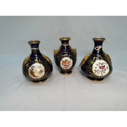 44 - A Coalport porcelain scent bottle or vase, c.1820, cobalt blue ground with gilt foliate decoration a... 