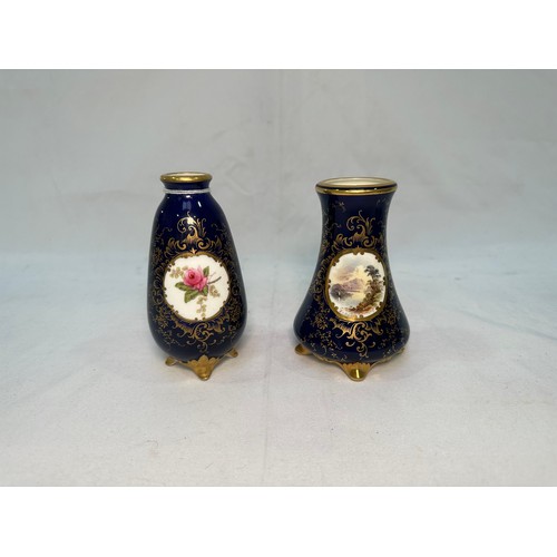 44 - A Coalport porcelain scent bottle or vase, c.1820, cobalt blue ground with gilt foliate decoration a... 