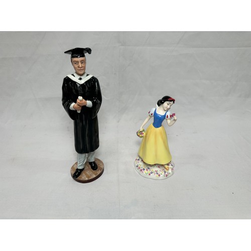 52 - Two Royal Doulton figures ‘Prestige Graduation’ HN5038 and ‘Disney Princess Snow White’ DP5, both in... 