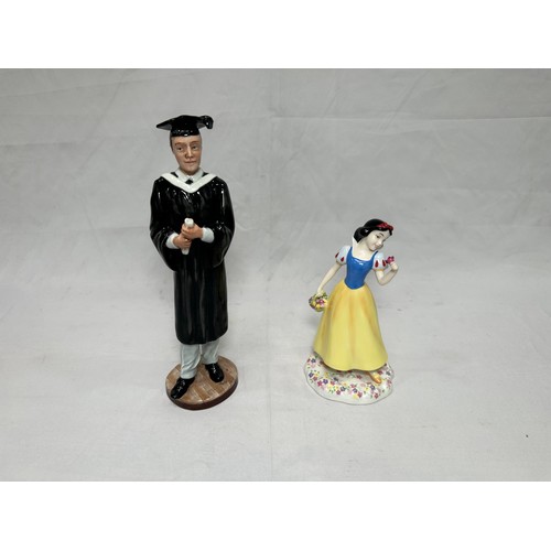 52 - Two Royal Doulton figures ‘Prestige Graduation’ HN5038 and ‘Disney Princess Snow White’ DP5, both in... 