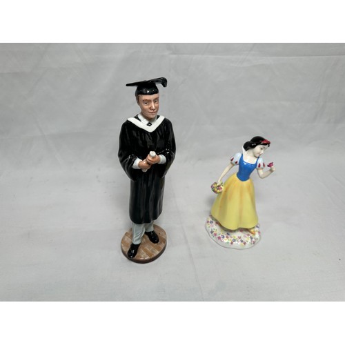 52 - Two Royal Doulton figures ‘Prestige Graduation’ HN5038 and ‘Disney Princess Snow White’ DP5, both in... 