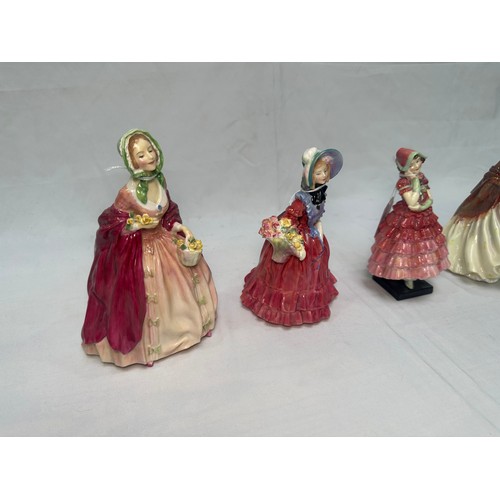 85 - Four various Royal Doulton porcelain figures of ladies, mid 20th Century, comprising ‘Maisie’, HN161... 