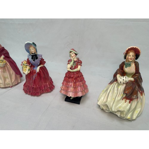 85 - Four various Royal Doulton porcelain figures of ladies, mid 20th Century, comprising ‘Maisie’, HN161... 